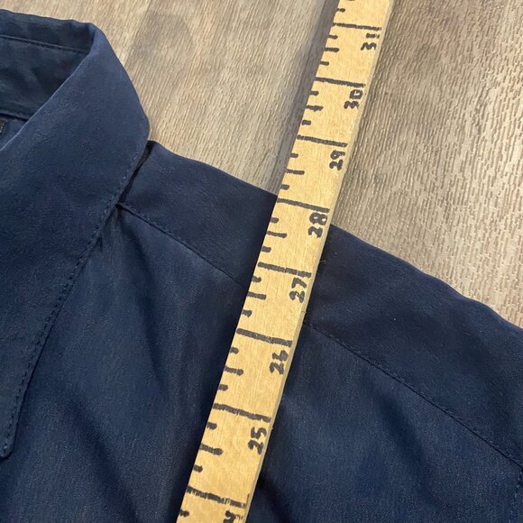 City Impact Men's Medium Embroidered Design Blue Button Down Shirt Short Sleeve - Picture 6 of 6